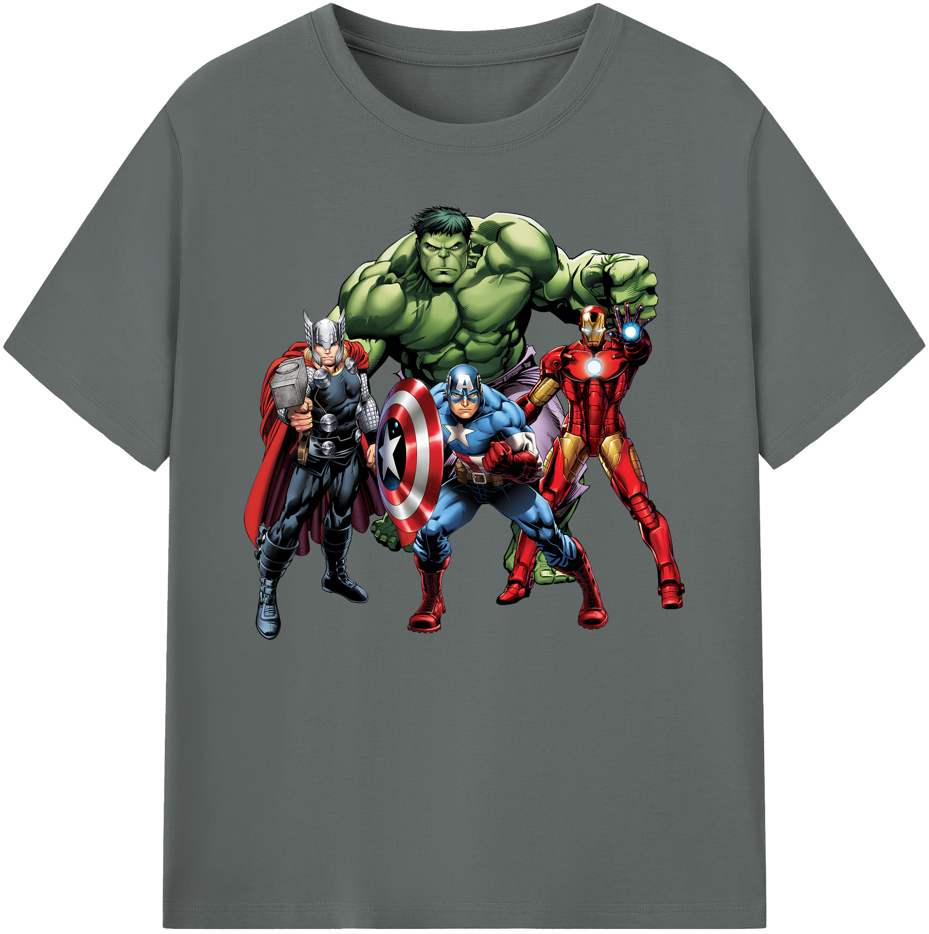 （画像用） アベンジャーズ The Avengers 綿100％ メンズ半袖Tシャツ｜肌触りやわらか＆通気性